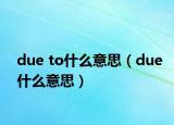 due to什么意思（due什么意思）