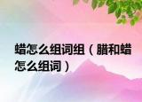 蠟怎么組詞組（臘和蠟怎么組詞）