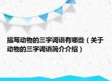 描寫動物的三字詞語有哪些（關于動物的三字詞語簡介介紹）