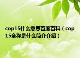 cop15什么意思百度百科（cop15全稱是什么簡介介紹）