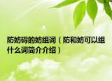 防妨礙的妨組詞（防和妨可以組什么詞簡(jiǎn)介介紹）