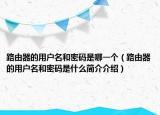 路由器的用戶名和密碼是哪一個(gè)（路由器的用戶名和密碼是什么簡(jiǎn)介介紹）