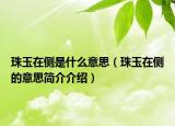 珠玉在側(cè)是什么意思（珠玉在側(cè)的意思簡介介紹）