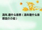 流年,是什么意思（流年是什么意思簡介介紹）