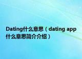 Dating什么意思（dating app什么意思簡介介紹）