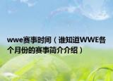 wwe賽事時間（誰知道WWE各個月份的賽事簡介介紹）