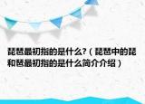 琵琶最初指的是什么?（琵琶中的琵和琶最初指的是什么簡介介紹）