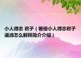 小人得志 君子（若使小人得志君子道消怎么解釋簡(jiǎn)介介紹）