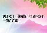 關(guān)于雙十一的介紹（什么叫雙十一簡(jiǎn)介介紹）