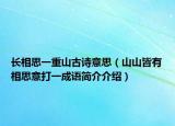 長相思一重山古詩意思（山山皆有相思意打一成語簡介介紹）