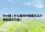 bim值（什么是BIM值是怎么計(jì)算的簡(jiǎn)介介紹）