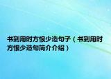 書到用時方恨少造句子（書到用時方恨少造句簡介介紹）