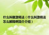 什么叫做激將法（什么叫激將法怎么解釋啊簡(jiǎn)介介紹）