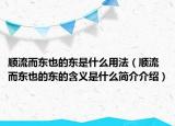 順流而東也的東是什么用法（順流而東也的東的含義是什么簡(jiǎn)介介紹）