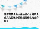 海爾集團企業(yè)文化的核心（海爾企業(yè)文化的核心價值觀是什么簡介介紹）