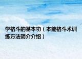 學格斗的基本功（本能格斗術(shù)訓練方法簡介介紹）