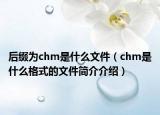 后綴為chm是什么文件（chm是什么格式的文件簡(jiǎn)介介紹）