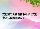 支付寶怎么查看名下賬號（支付寶怎么查看健康碼）