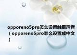 opporeno5pro怎么設(shè)置觸屏聲音（opporeno5pro怎么設(shè)置成中文）