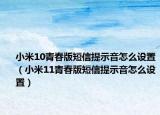 小米10青春版短信提示音怎么設(shè)置（小米11青春版短信提示音怎么設(shè)置）