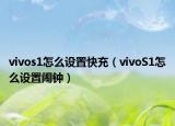 vivos1怎么設(shè)置快充（vivoS1怎么設(shè)置鬧鐘）