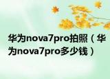 華為nova7pro拍照（華為nova7pro多少錢）