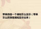 蘋果微信一個(gè)通知怎么顯示（蘋果怎么把微信通知顯示出來(lái)）