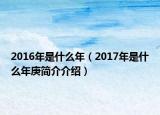 2016年是什么年（2017年是什么年庚簡介介紹）