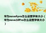 華為nova8pro怎么設(shè)置字體大?。ㄈA為nova10Pro怎么設(shè)置字體大小）