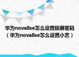 華為nova8se怎么設(shè)置鎖屏密碼（華為nova8se怎么設(shè)置小藝）