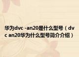 華為dvc -an20是什么型號（dvc an20華為什么型號簡介介紹）