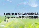 opporeno5k怎么開啟閱讀模式（opporeno5k怎么開啟語音助手）