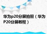 華為p20分屏拍照（華為P20分屏教程）