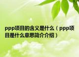 ppp項目的含義是什么（ppp項目是什么意思簡介介紹）