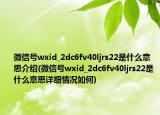 微信號(hào)wxid_2dc6fv40ljrs22是什么意思介紹(微信號(hào)wxid_2dc6fv40ljrs22是什么意思詳細(xì)情況如何)