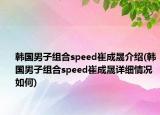 韓國男子組合speed崔成晟介紹(韓國男子組合speed崔成晟詳細情況如何)