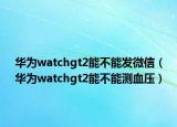 華為watchgt2能不能發(fā)微信（華為watchgt2能不能測血壓）