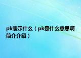 pk表示什么（pk是什么意思啊簡介介紹）