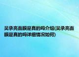 吳承亮面膜是真的嗎介紹(吳承亮面膜是真的嗎詳細情況如何)