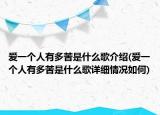 愛一個人有多苦是什么歌介紹(愛一個人有多苦是什么歌詳細情況如何)