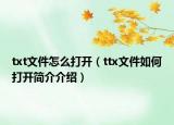 txt文件怎么打開（ttx文件如何打開簡(jiǎn)介介紹）