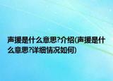 聲援是什么意思?介紹(聲援是什么意思?詳細(xì)情況如何)