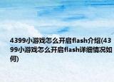 4399小游戲怎么開啟flash介紹(4399小游戲怎么開啟flash詳細(xì)情況如何)