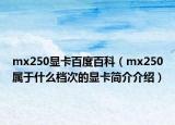 mx250顯卡百度百科（mx250屬于什么檔次的顯卡簡介介紹）