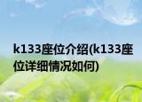 k133座位介紹(k133座位詳細(xì)情況如何)