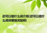 遲可以組什么詞介紹(遲可以組什么詞詳細(xì)情況如何)