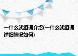 一什么就組詞介紹(一什么就組詞詳細(xì)情況如何)