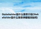 Stakeholder是什么意思介紹(Stakeholder是什么意思詳細情況如何)