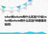 what和whats有什么區(qū)別?介紹(what和whats有什么區(qū)別?詳細(xì)情況如何)