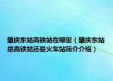 肇慶東站高鐵站在哪里（肇慶東站是高鐵站還是火車站簡(jiǎn)介介紹）